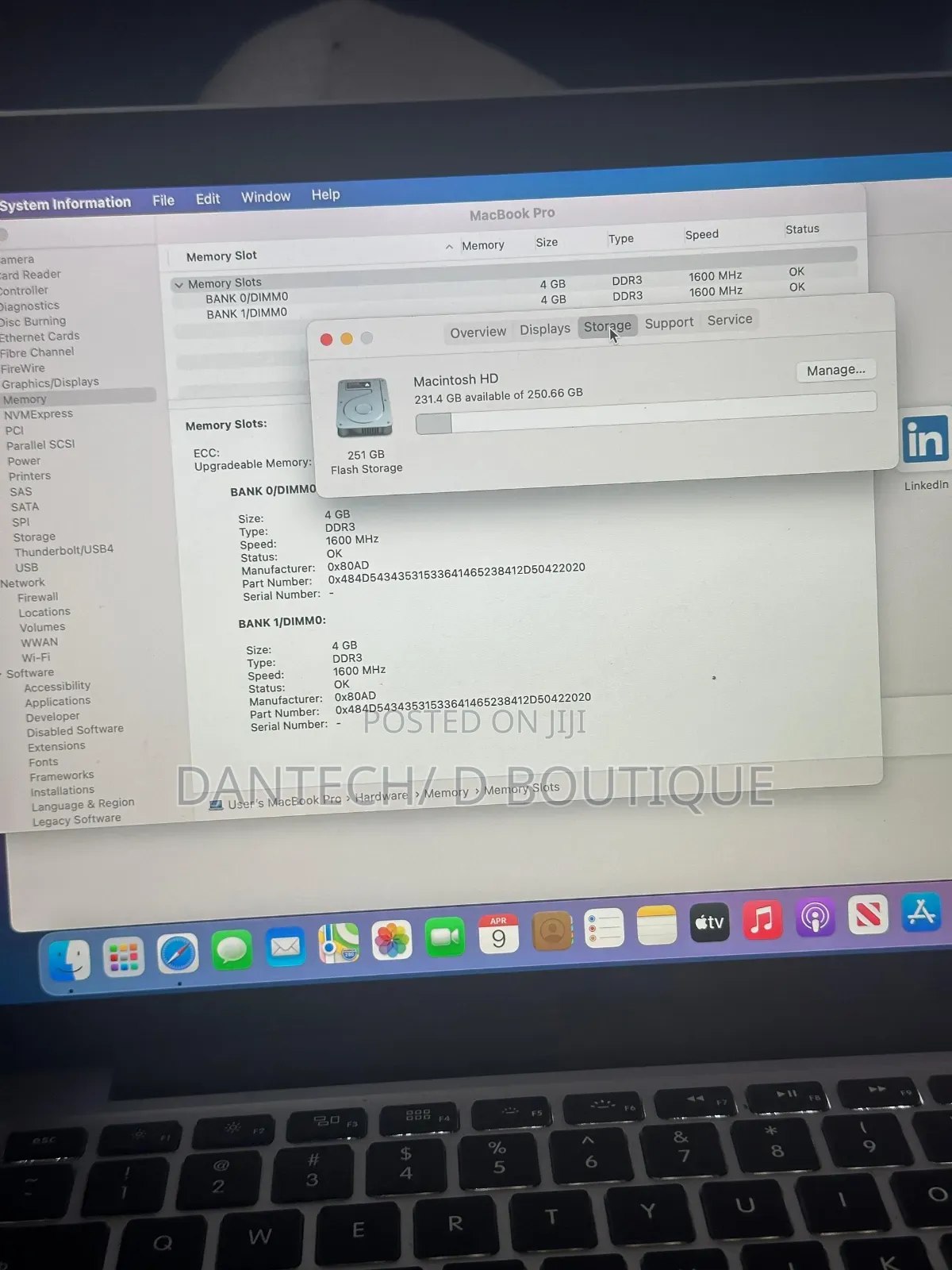 Laptop Apple MacBook Pro 2013 4GB Intel Core I5 SSD 256GB