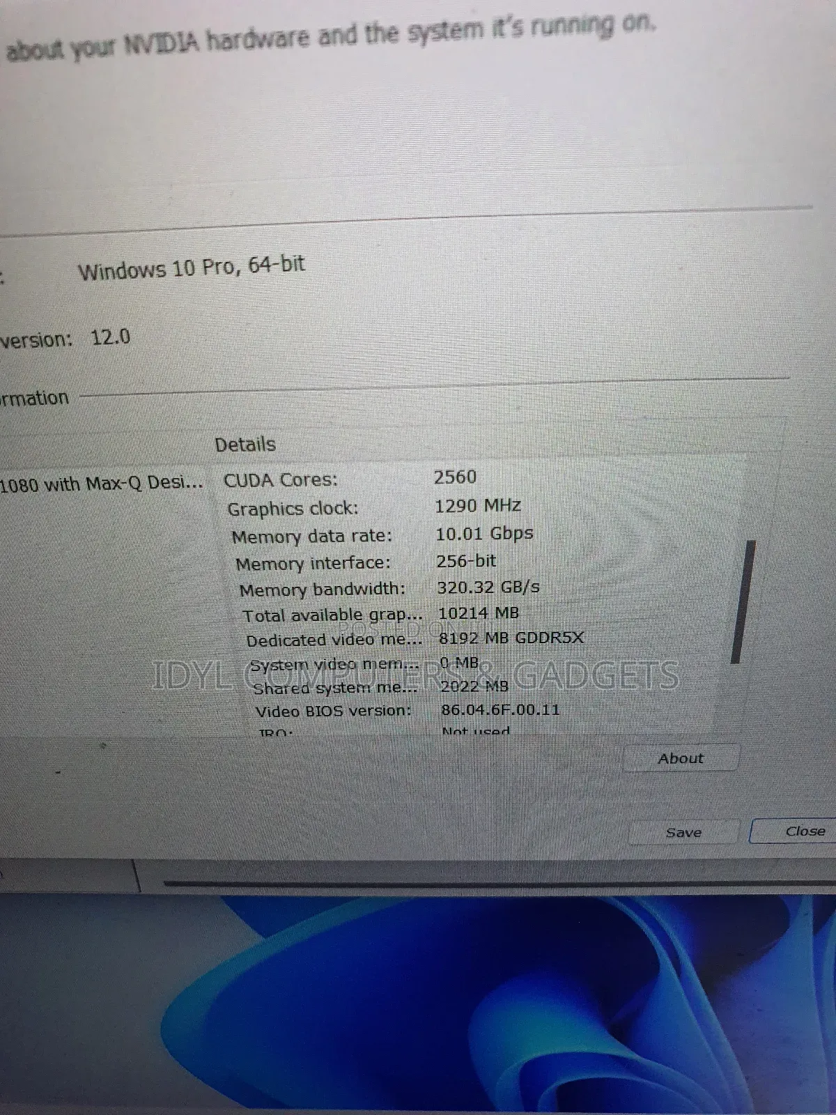 Laptop Acer Predator Triton 700 32GB Intel Core I7 SSD 512GB