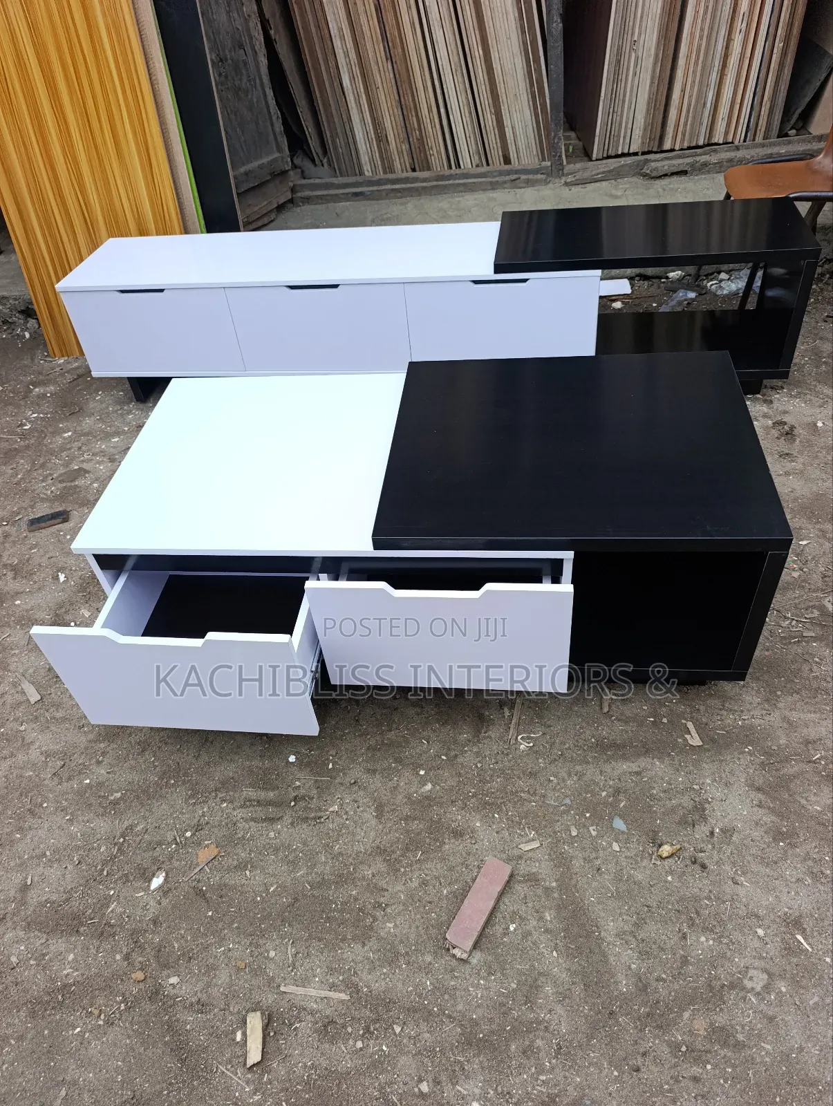7ft Premium Tv Console and 4ft Center Table