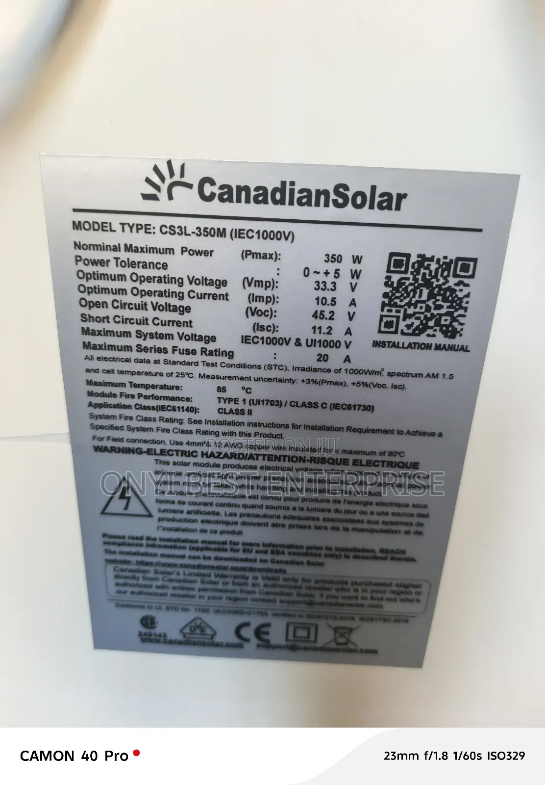 Canadian Poly Panels 350watts