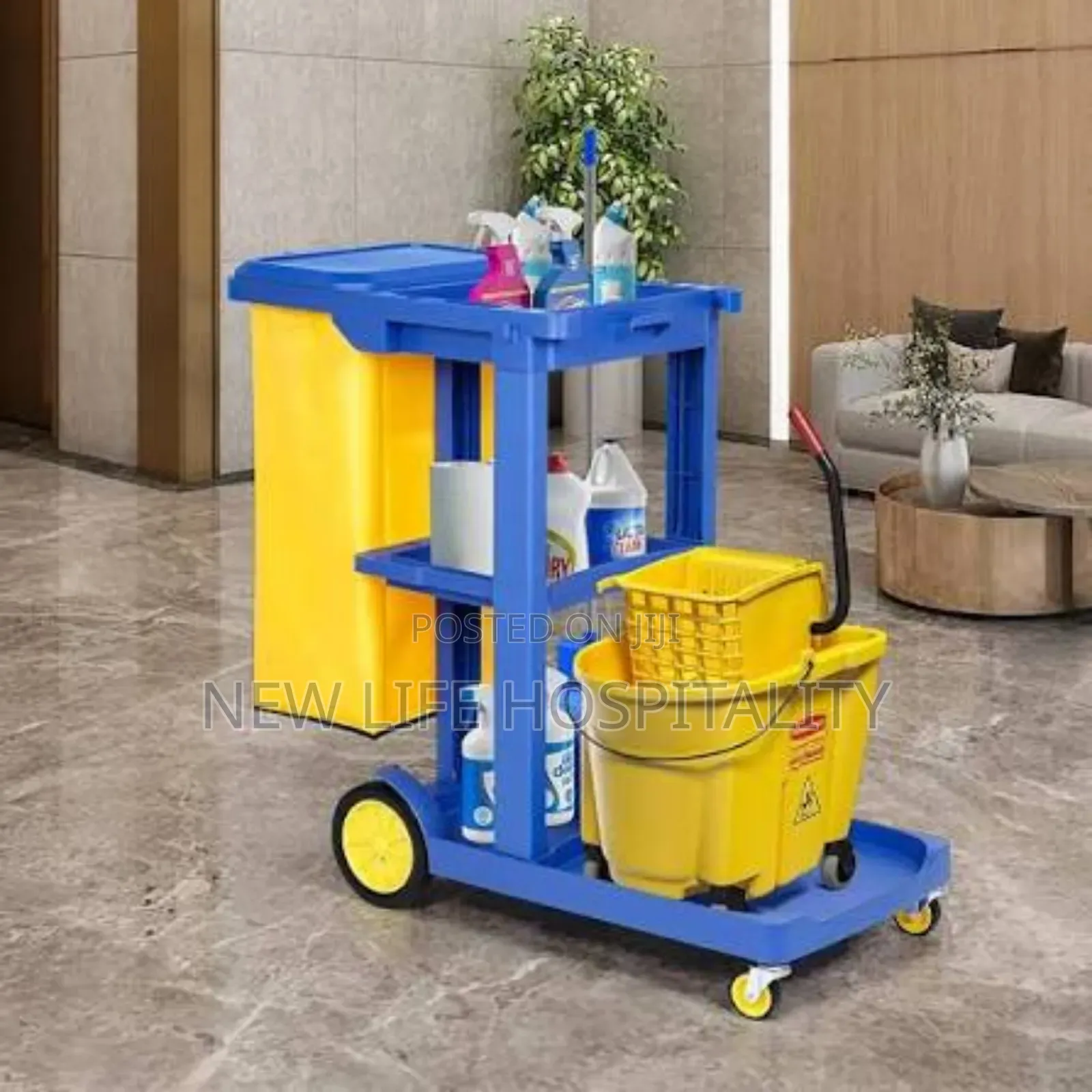 Janitors Cleaning Cart With Vinyl Bag