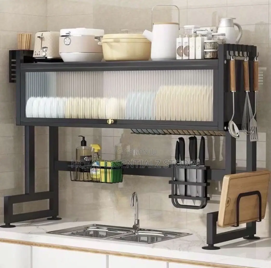 Over the Sink Countertop Dustproof Dish Rack