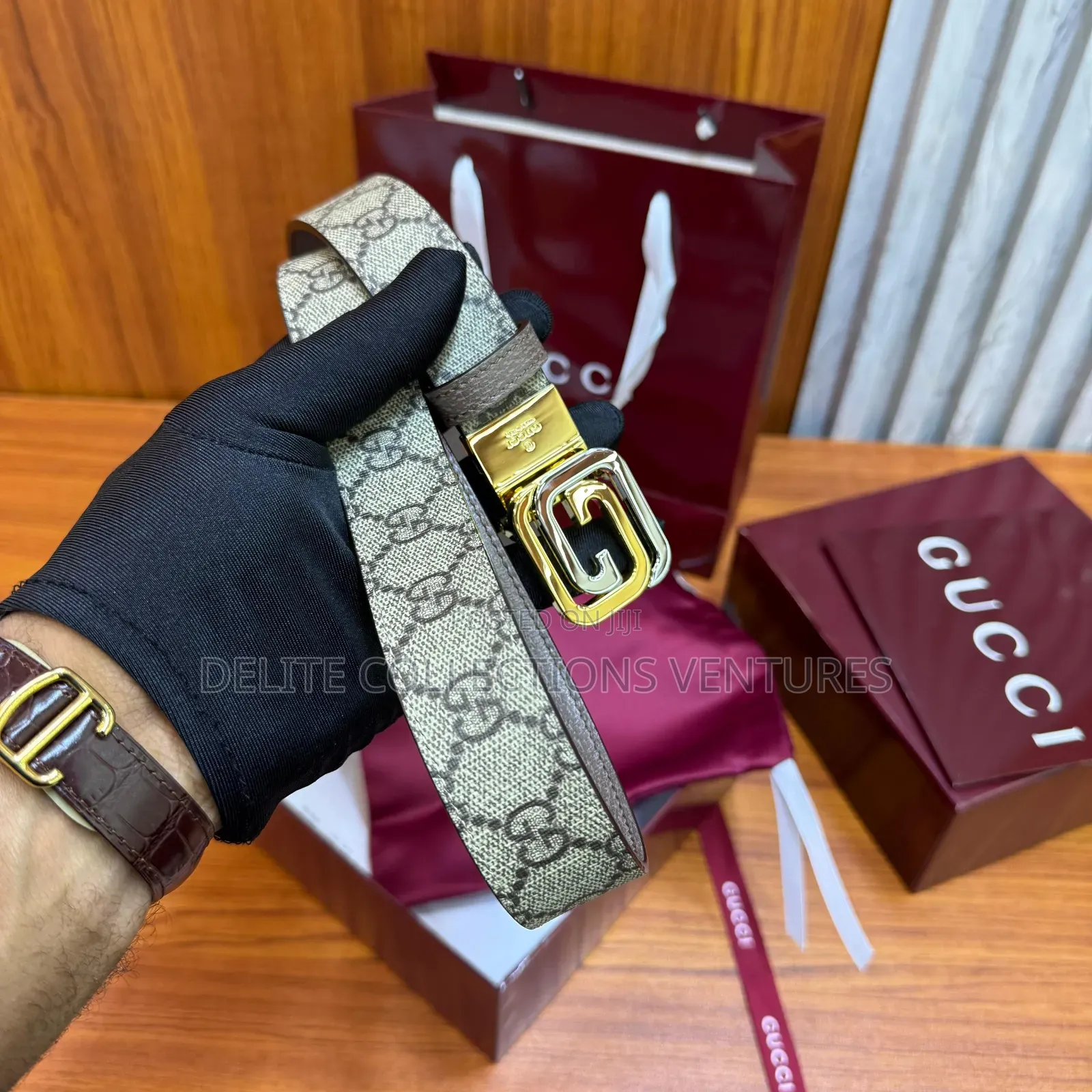 Gucci Reversible Belt With Interlocking G Buckle