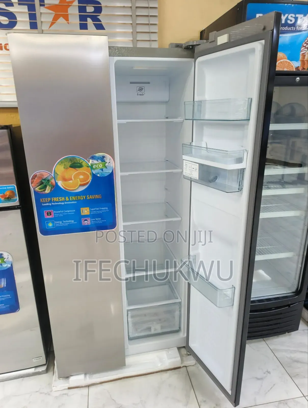 Original Polystar 550litters Side by Side Inverter Fridge Freezer