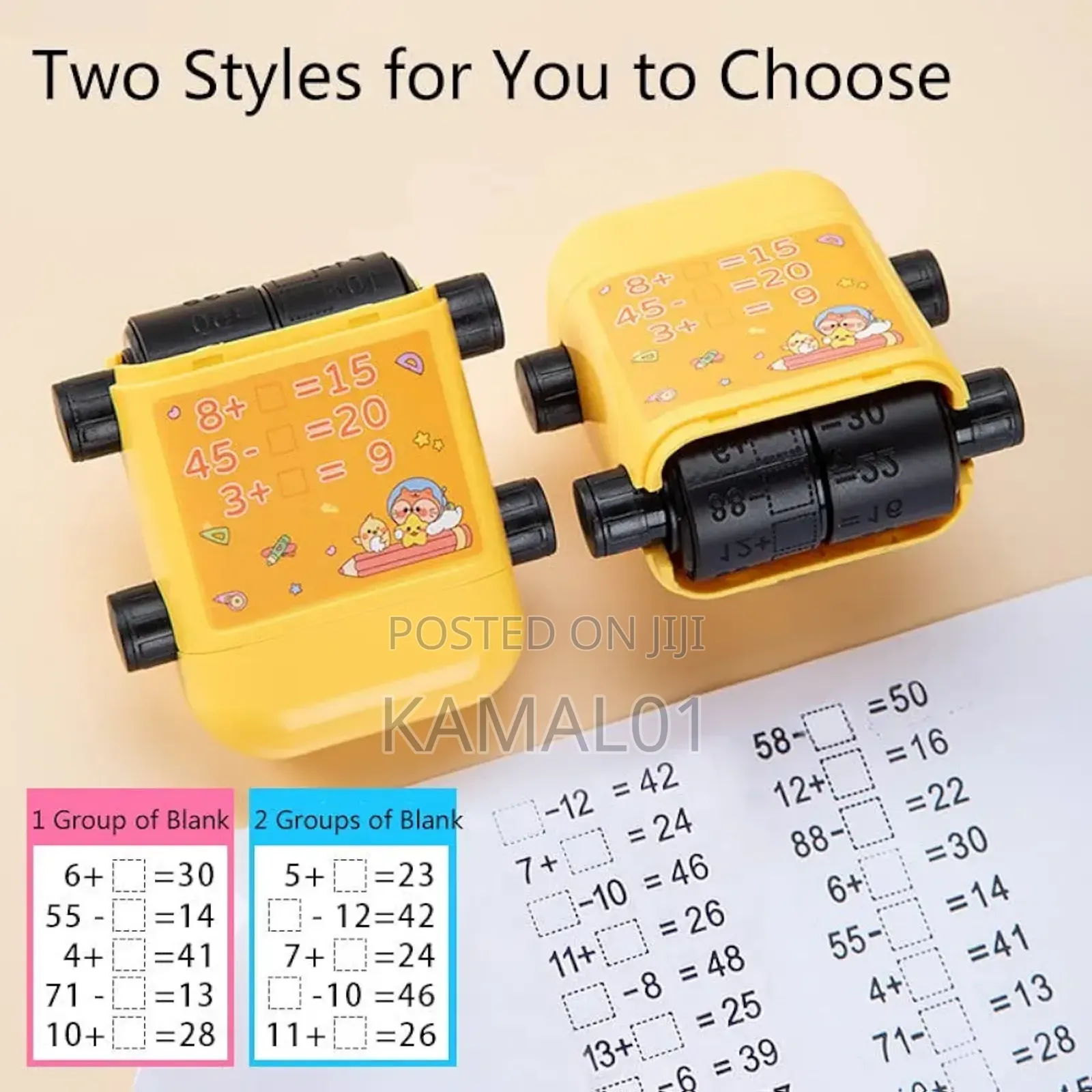 Reusable Math Roller Stamp,Addition and Subtraction Roller Stamp Math