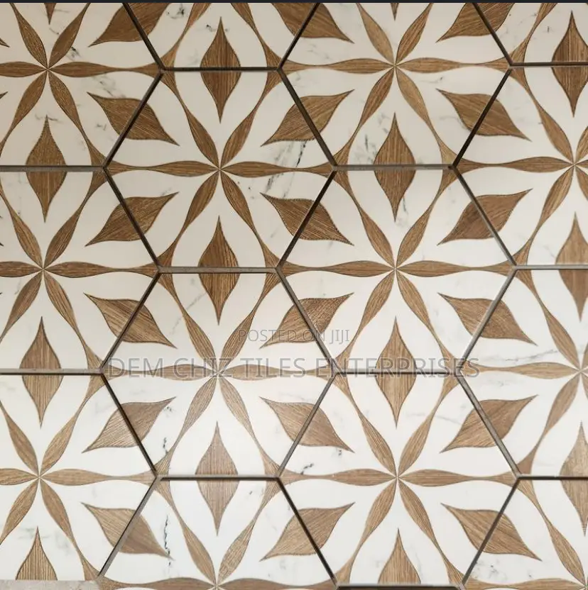 Llama Flower Loire Hexagon Tiles