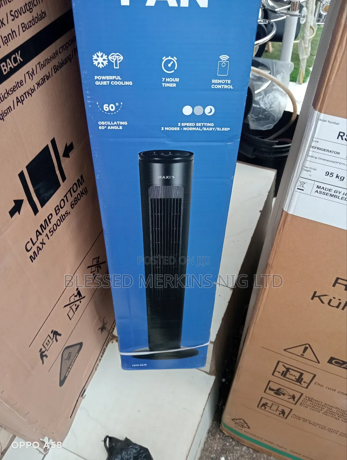 Maxi Tower Fan Powerful Quite Cooling With Remote