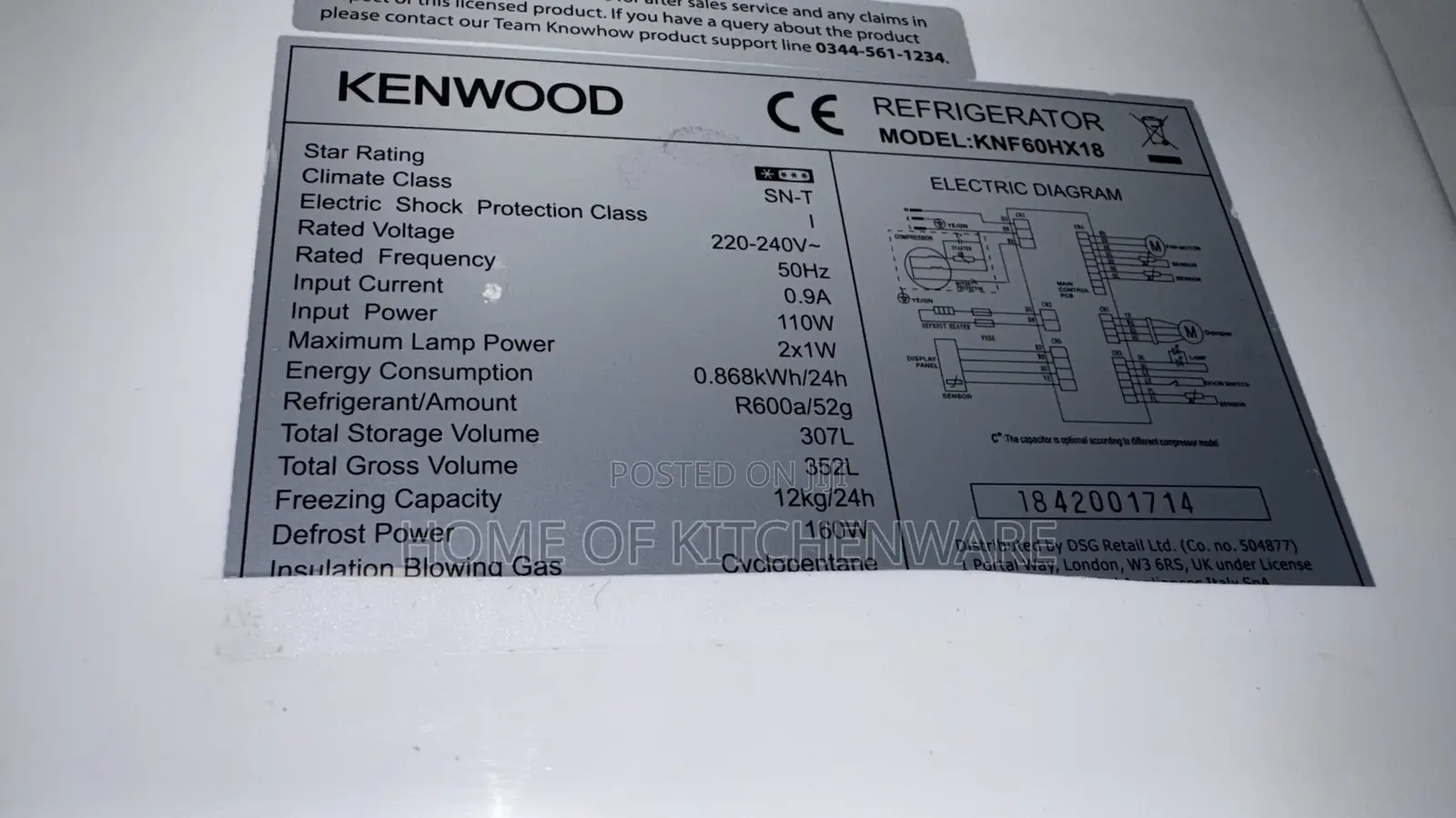 Double Door Kenwood Freezer