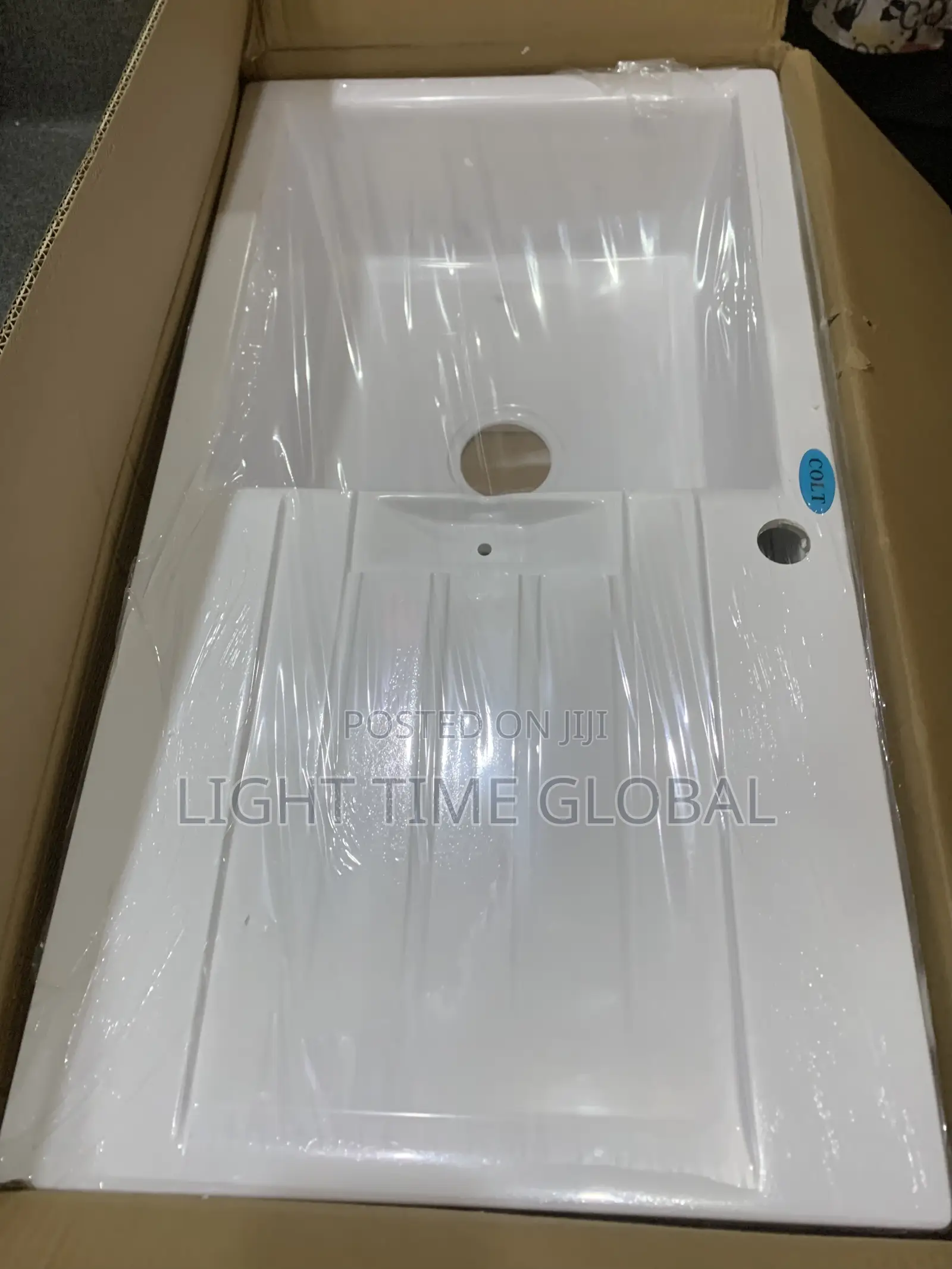 Marble White Kitchen Sink Single Bowl Trey