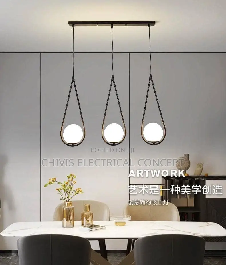 Nordic Milk White Water Drop Glass Ball Pendant Lights for Living