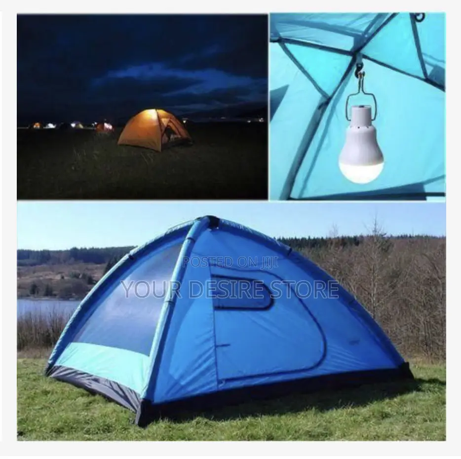 Mythco 2pcs Portable Solar Light Bulb With Rechargeable Solar Panel