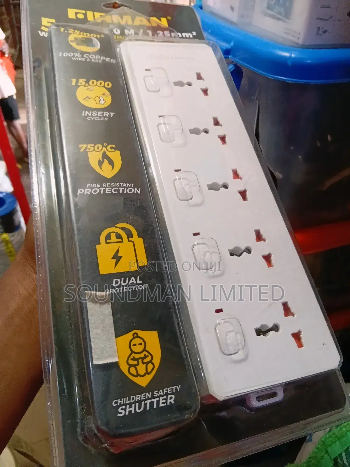Original Firman Extension Socket (Heavy Duty) 5 Way Surge Protector