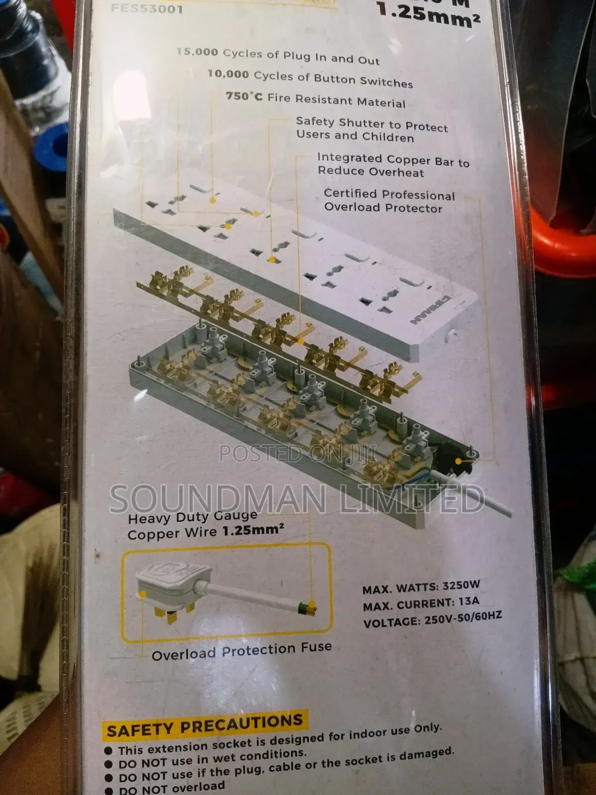 Original Firman Extension Socket (Heavy Duty) 5 Way Surge Protector