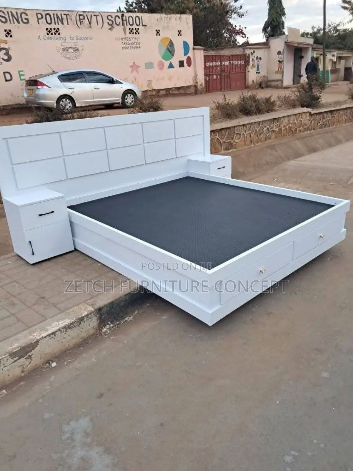 Standard 4x6 White Bedframe Cabinet