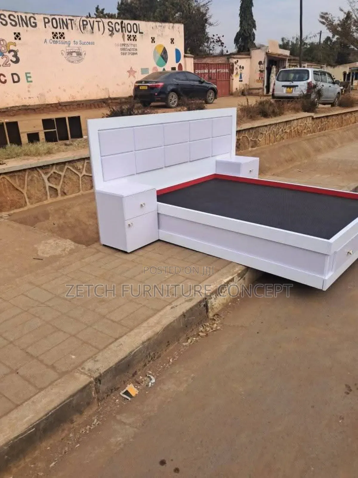 Standard 4x6 White Bedframe Cabinet