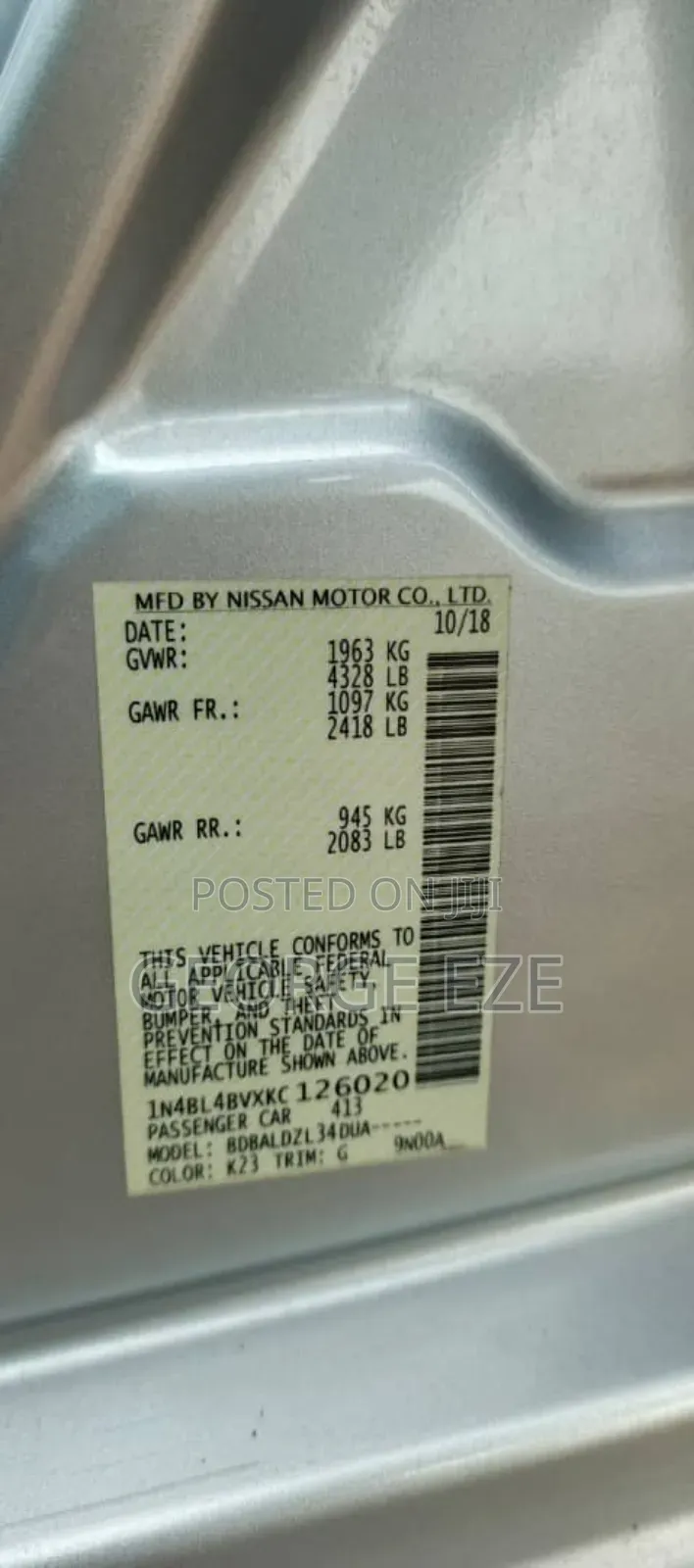 Nissan Altima 2019 Silver