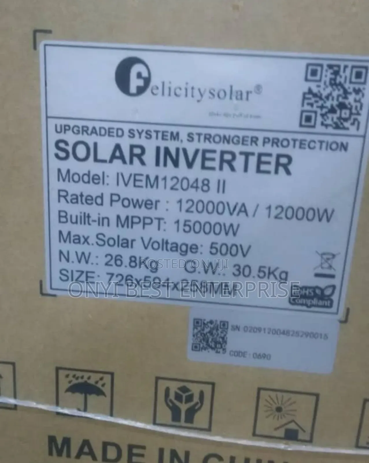 Felicity Hybrid Inverter Ivem 12kva 48v