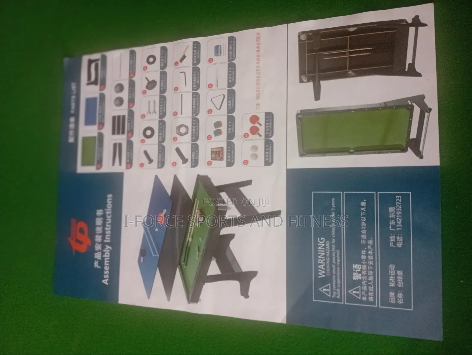 2in1 Snooker and Table Tennis Board