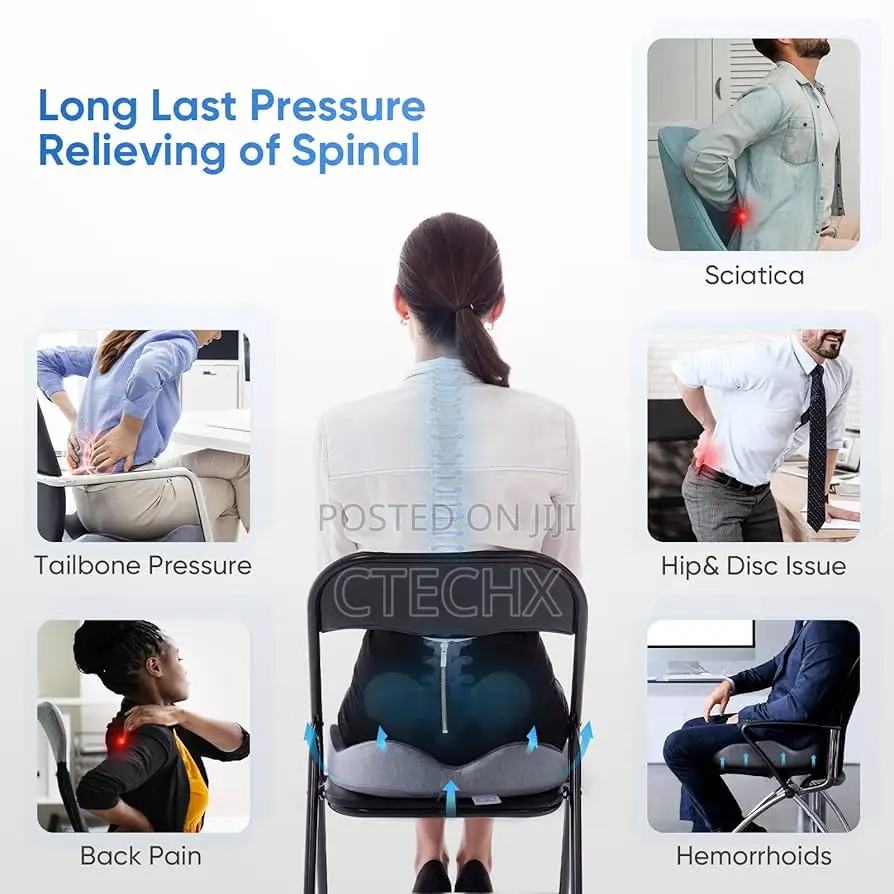 Office Chair Orthopaedic Cushion, Memory Foam for Tailbone Pain