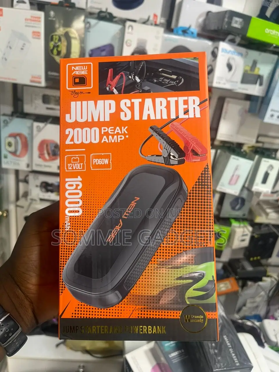 New Age 16000mah Car Jump Starter 2000 Peak Amp 60w
