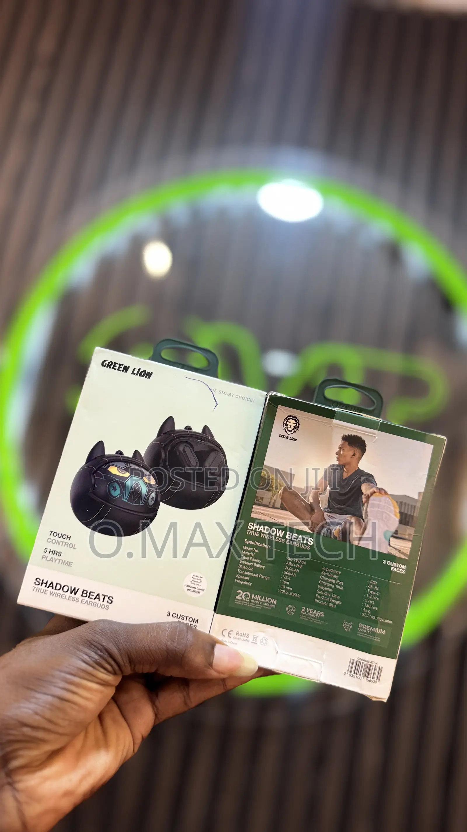 Green Lion Shadow Beats True Wireless Earbuds - Black