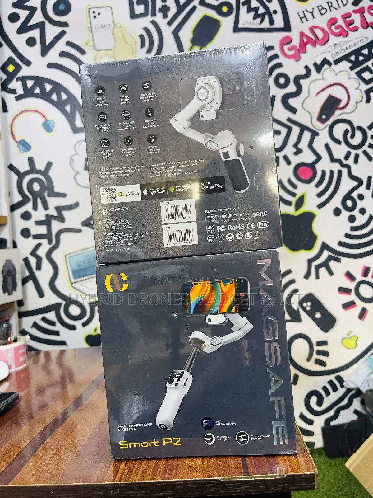Smart P2 Pro 3axis Mobile Phone Gimbal With Ai Tracking + Light
