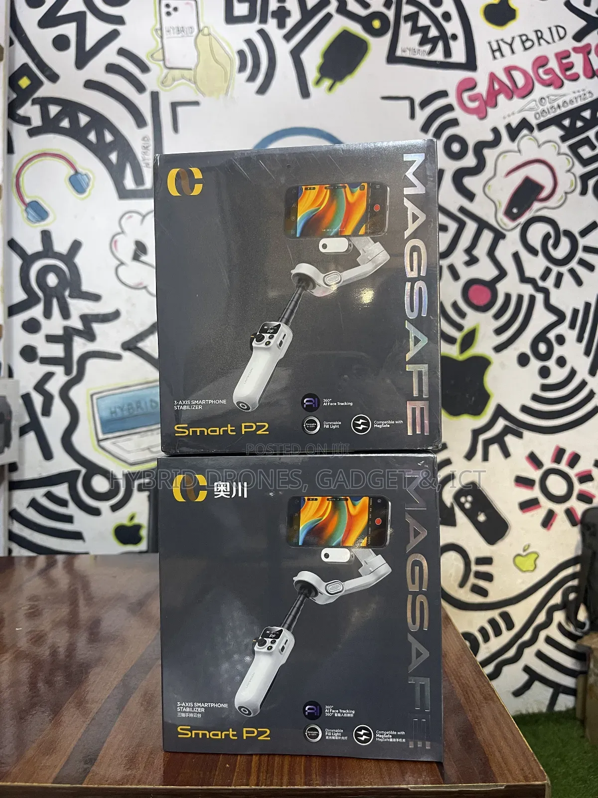 Smart P2 Pro 3axis Mobile Phone Gimbal With Ai Tracking + Light