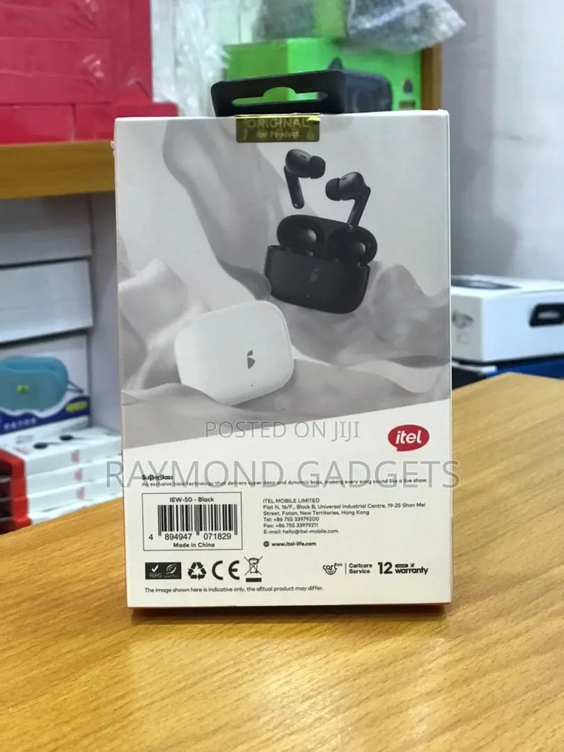Itel Budsair 5 Tws Earbuds Deep Bass, 36h Playtime, Noise Cancel Black