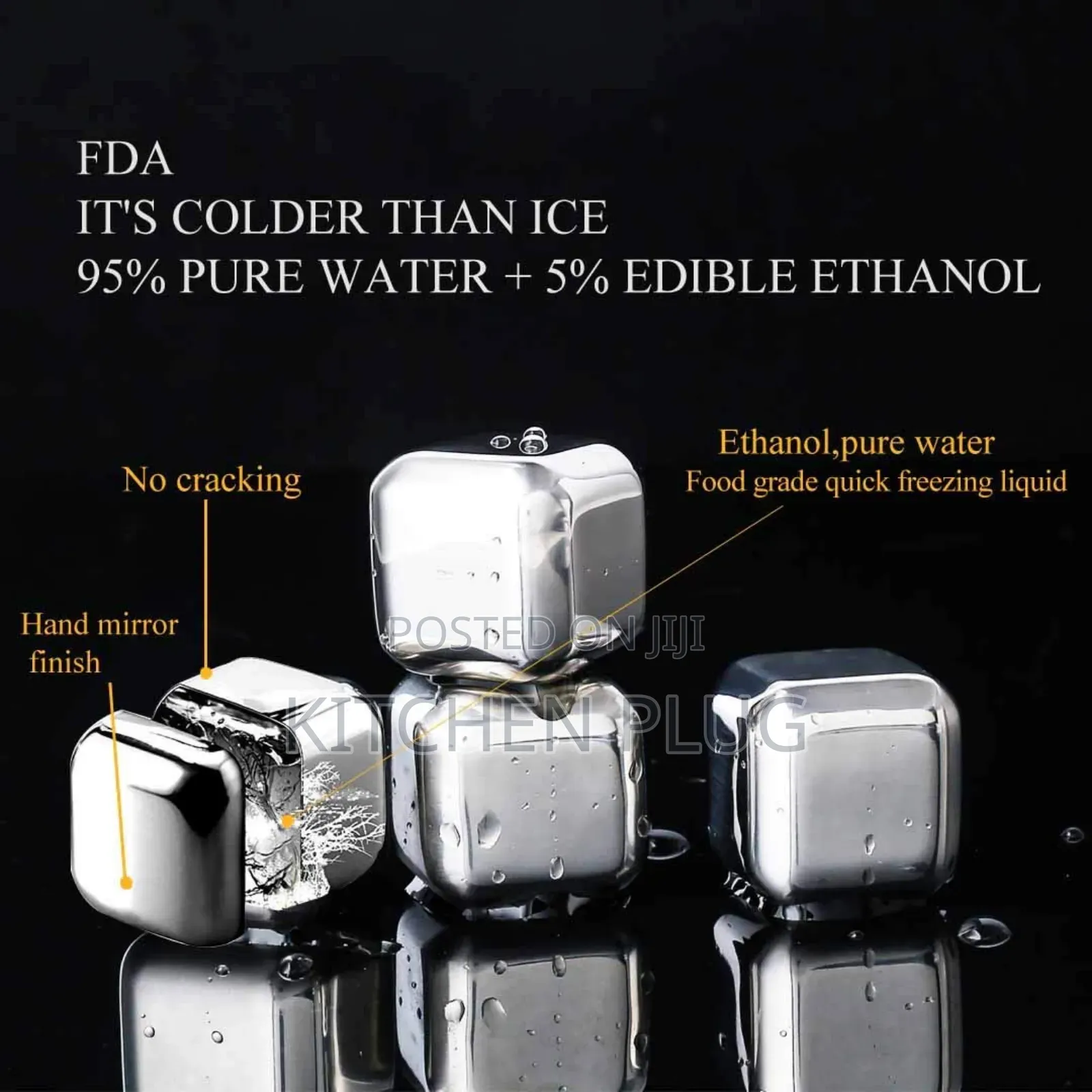 Reusable Ice Cubes Whiskey Stones, 8 PCS