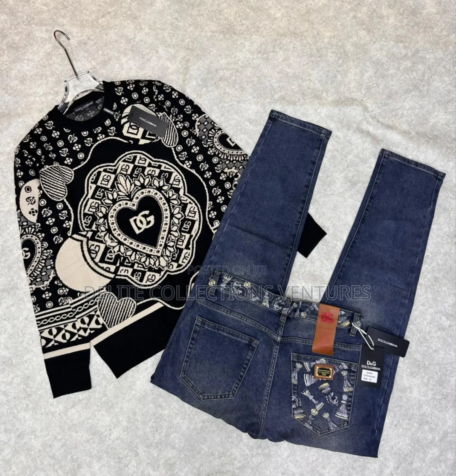 Premium Luxury Dolce Gabbana Combo Sweat Tops, Sizes M-3xl Jeans