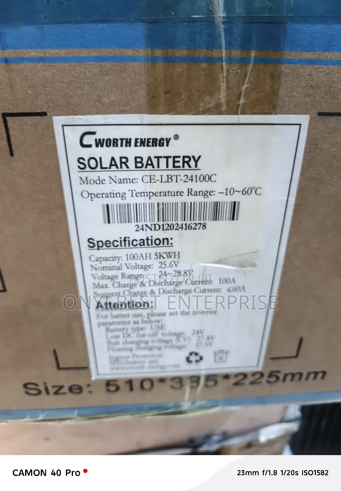 C Worth Energy Lithium Ion Battery 5kwh-25.6v/24v