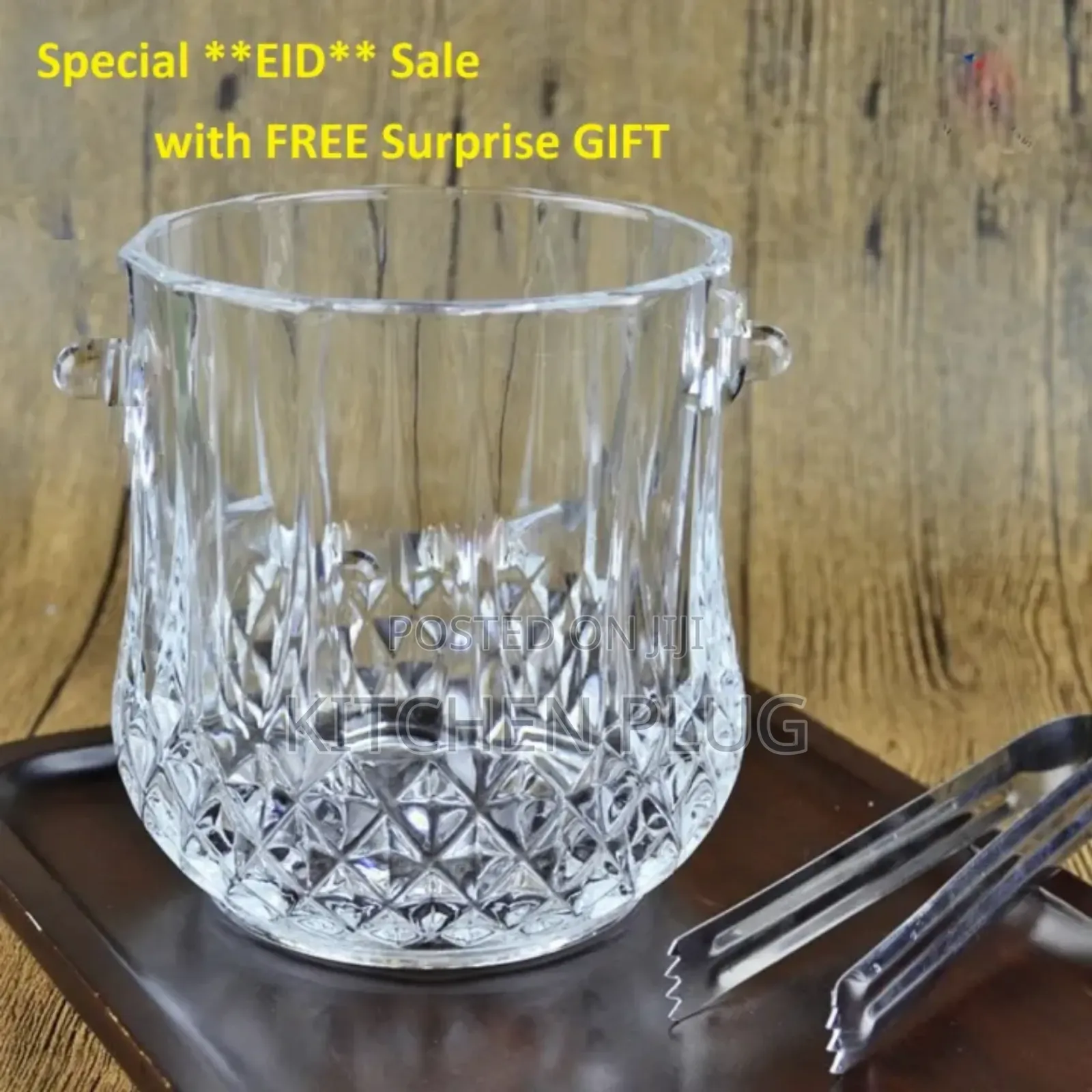 1 Litre Crystal Glass Ice Bucket (Transparent) / Acrylic Ice Bucket