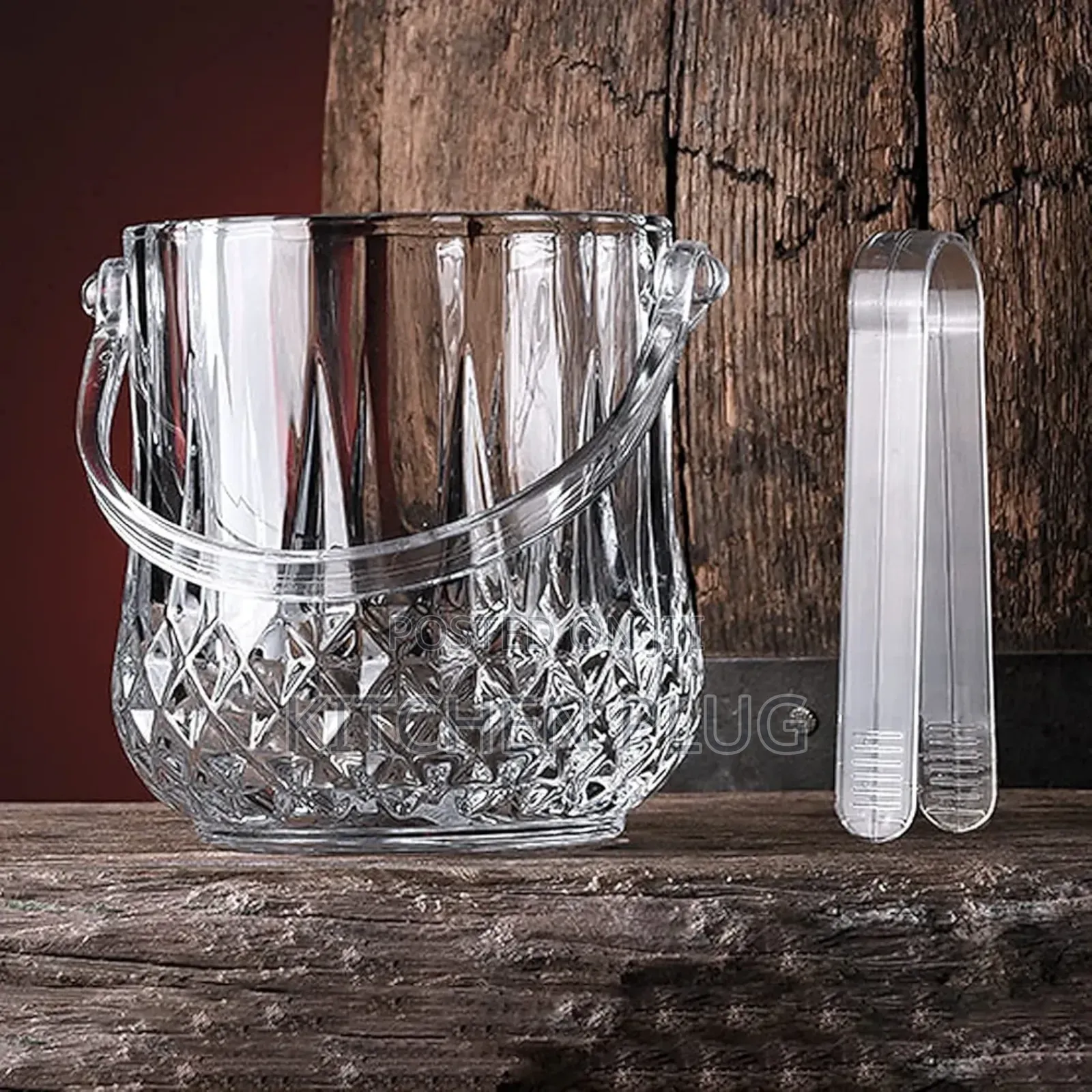 1 Litre Crystal Glass Ice Bucket (Transparent) / Acrylic Ice Bucket