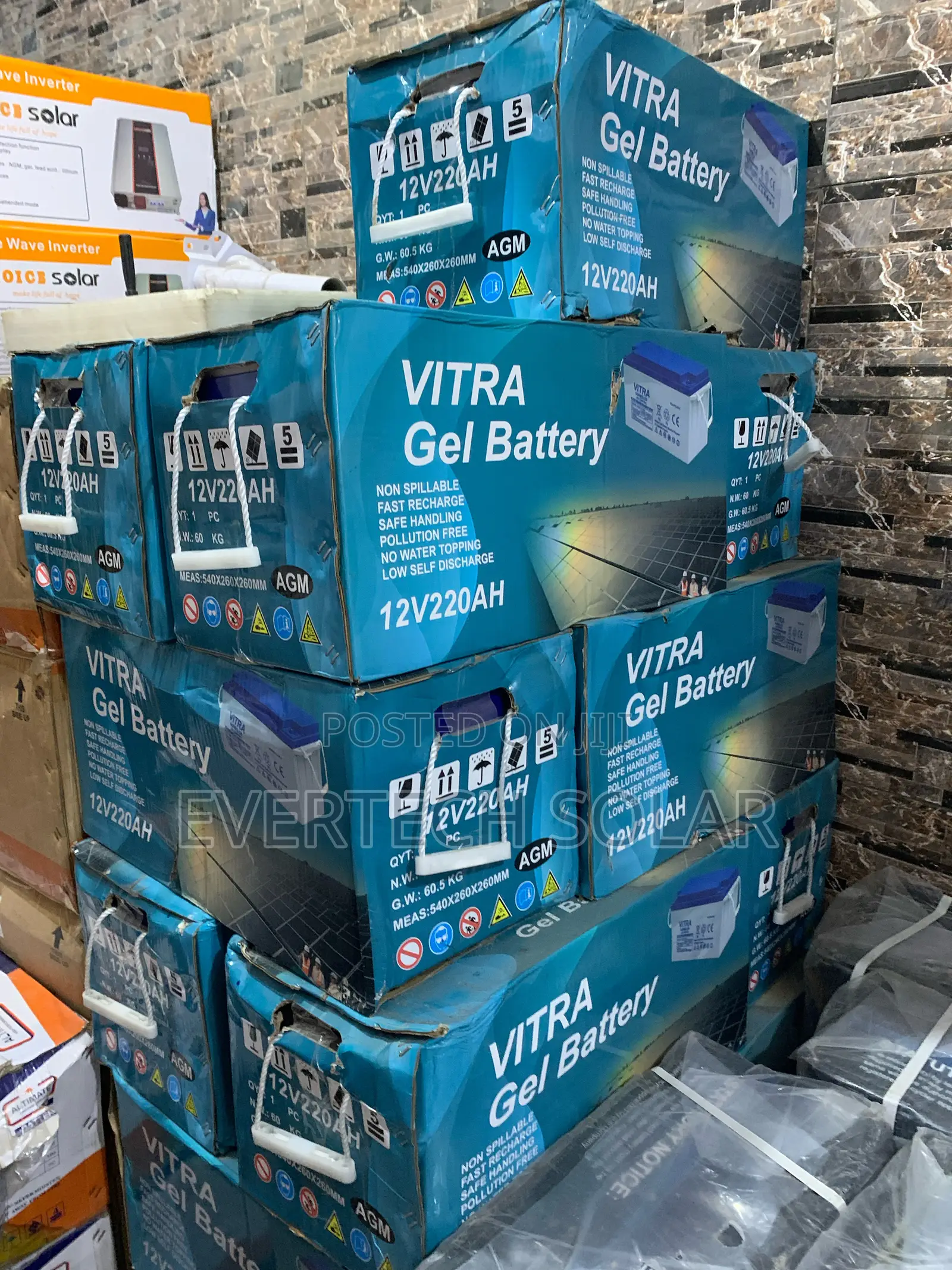 220ahms 12v Vitra Dry Cell Gel Battery