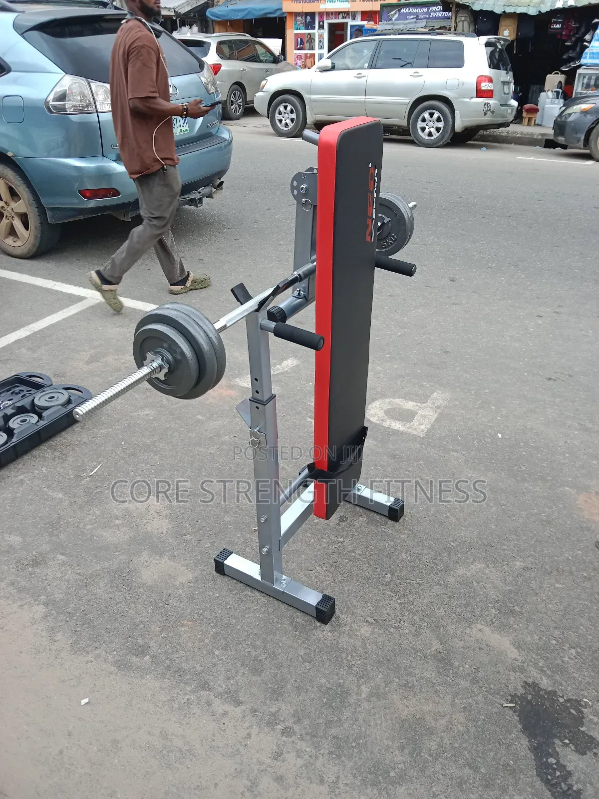 Neo Sports Weight Lifting Bench Press With 50kg Barbell Dumbbell Set