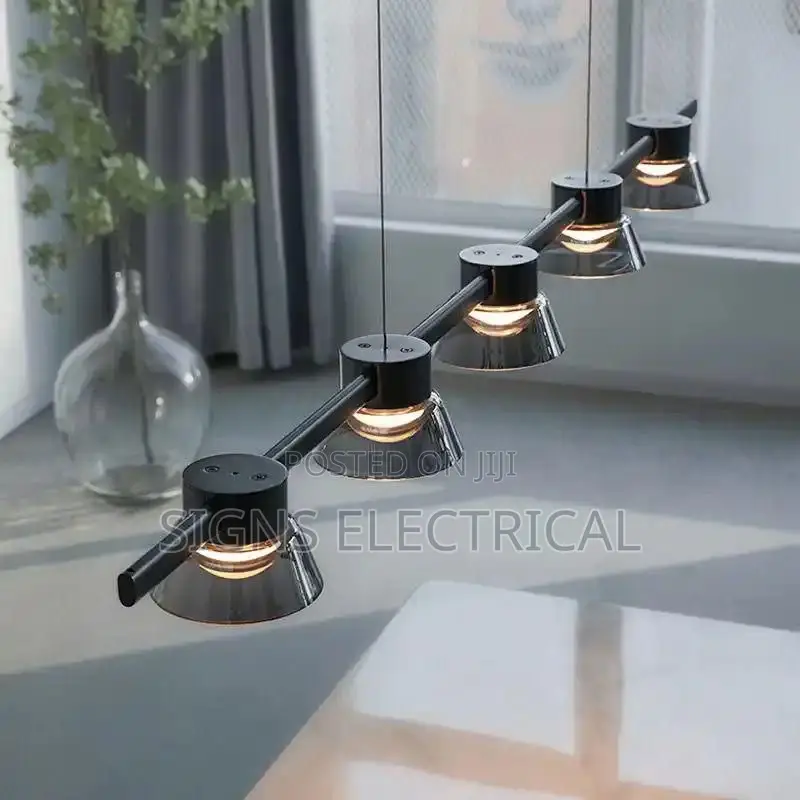 Nordic Novelty Led Chandelier Hotel Kitchen Island Smoke Gray Glass