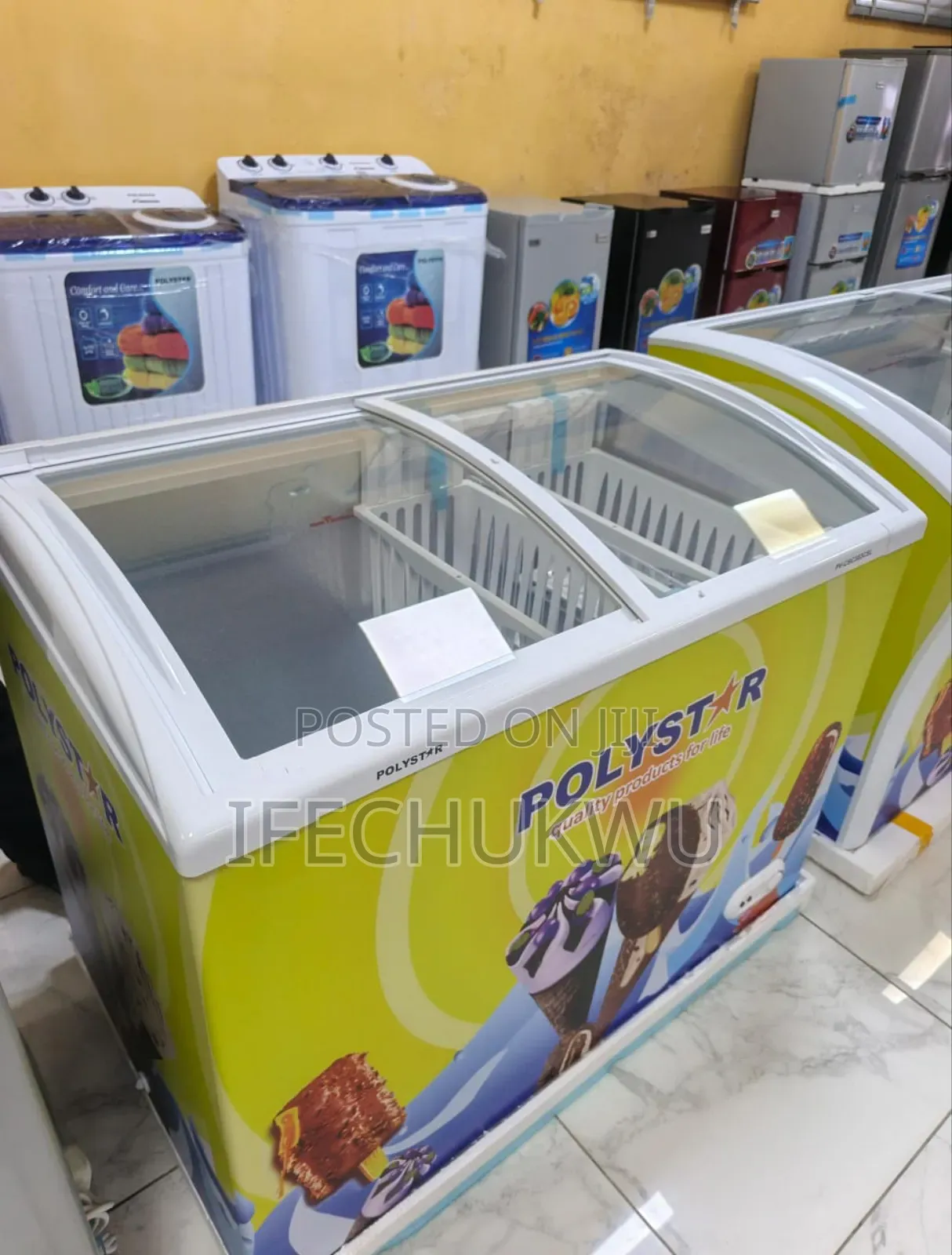 Original Polystar 303litters Showcase Glass Freezer (100%Copper)