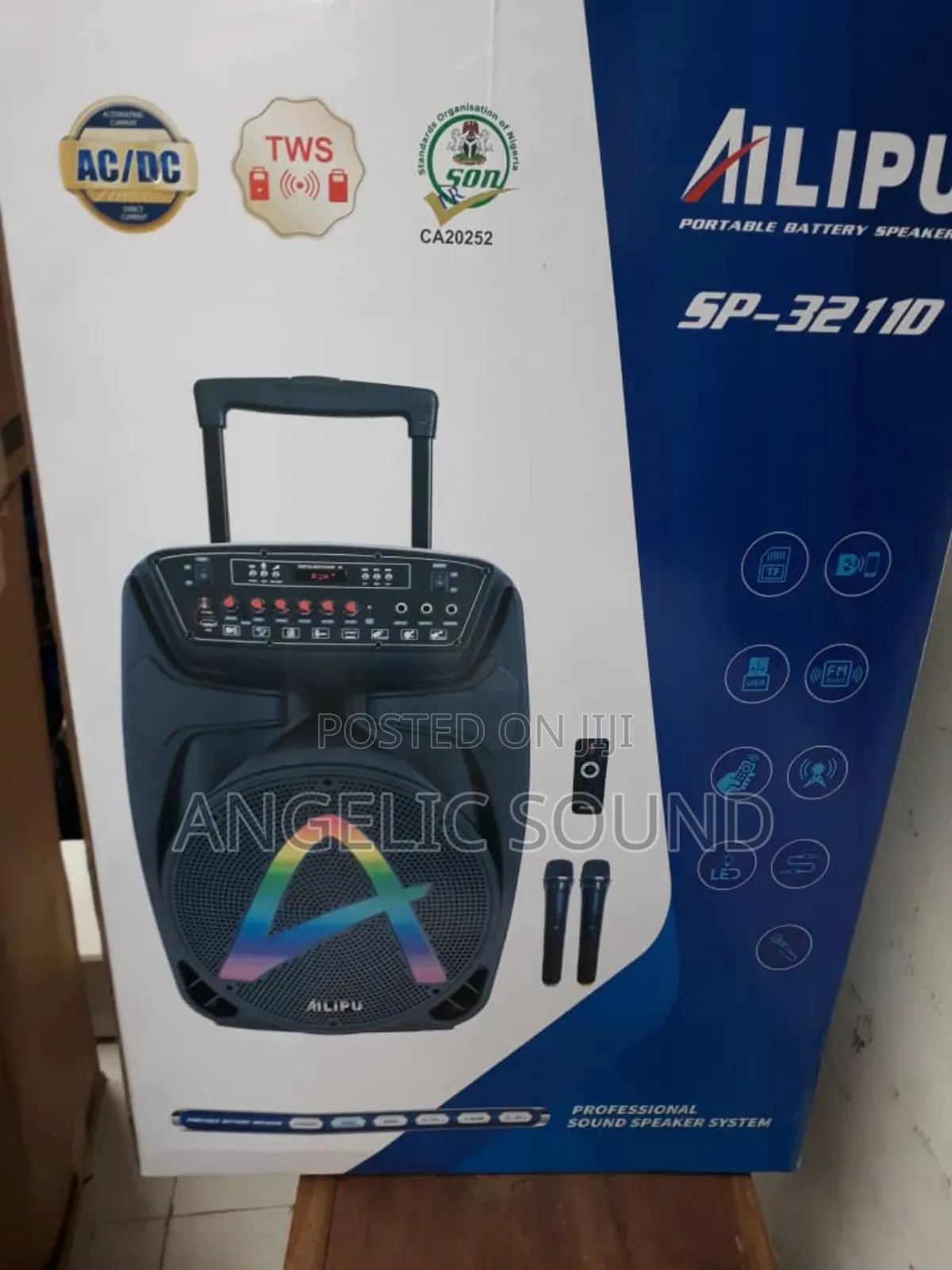 Original Ailipu Double 12 Inches Speaker, With Musical Light
