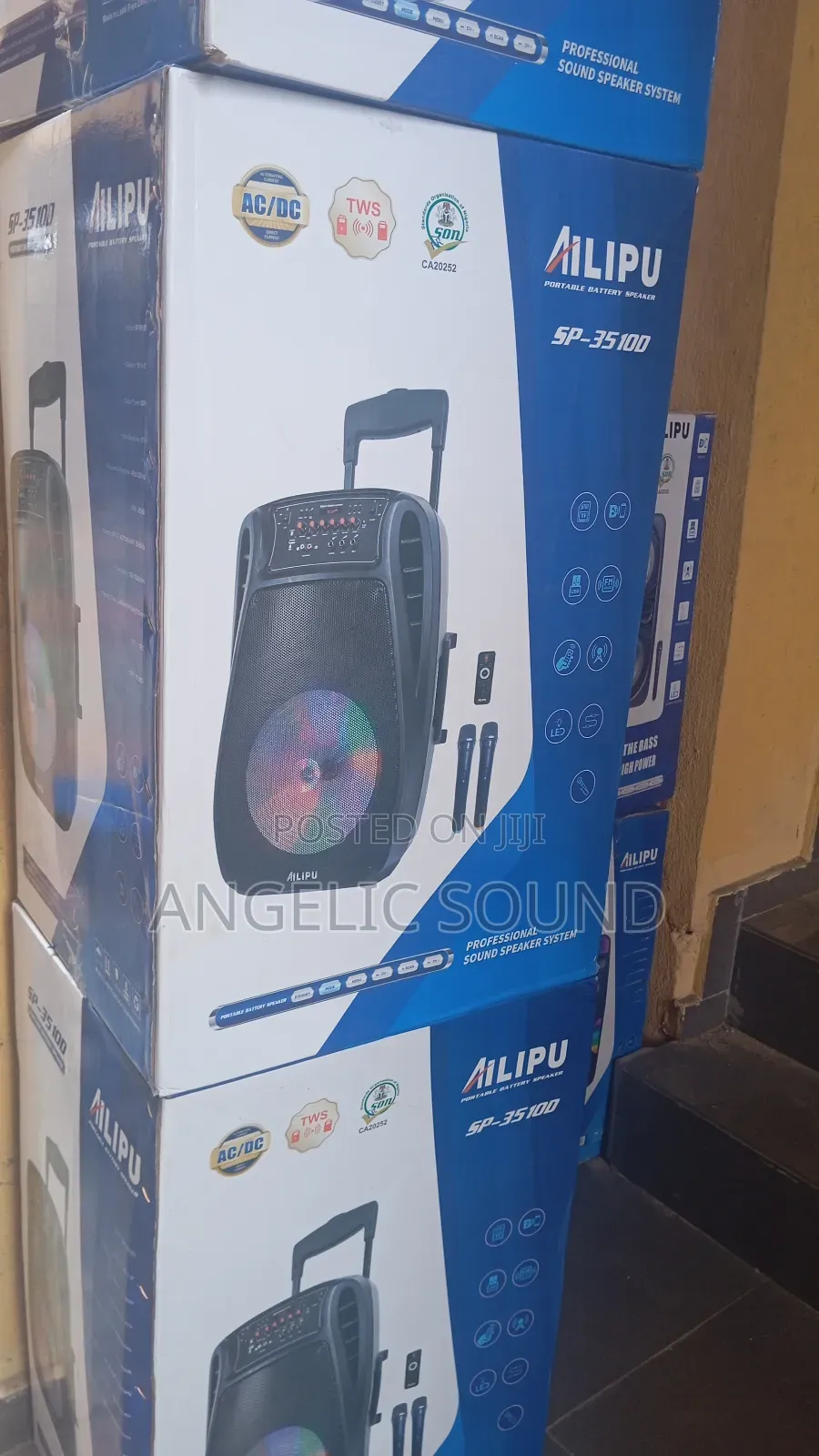 Original Ailipu Double 12 Inches Speaker, With Musical Light