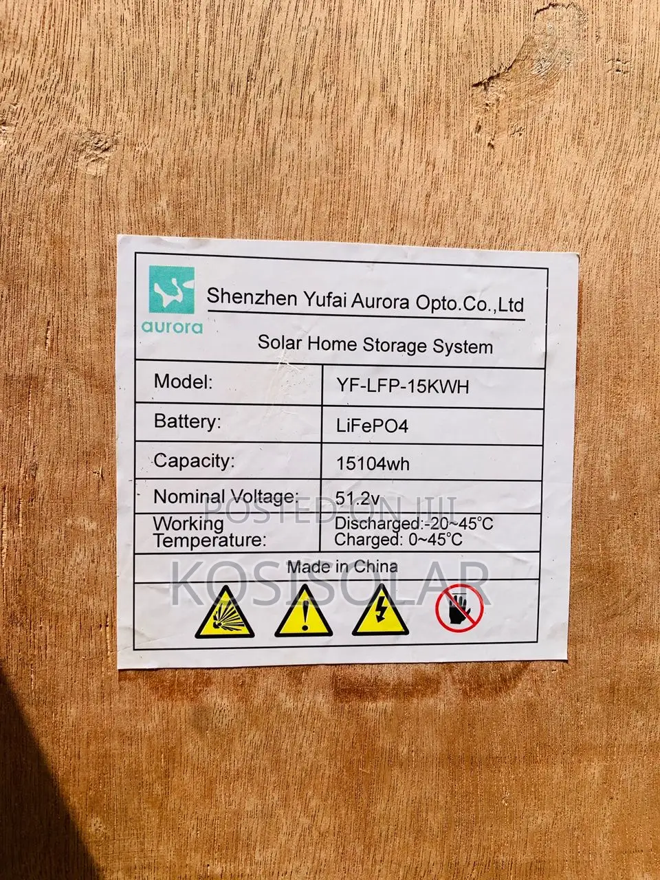 15kwh 48v Aurora Lithium Ion Battery