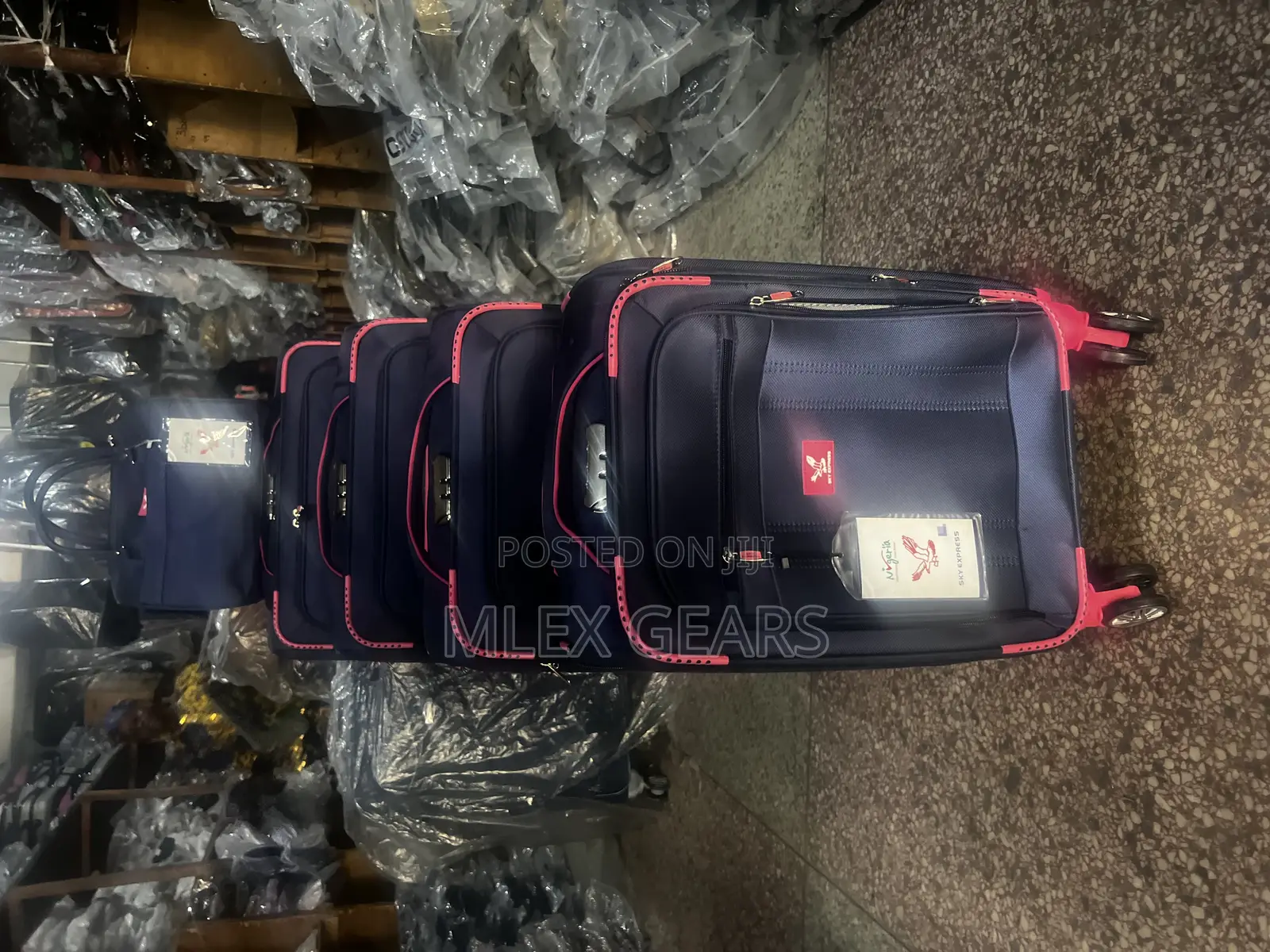 Set of 5 Sky Express Paded Trolly Box
