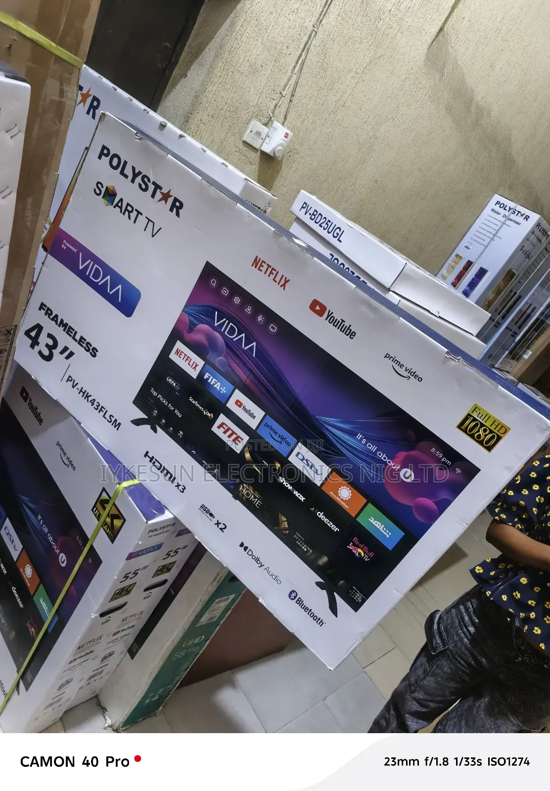 Original Polystar Frameless Tv 43" Full Hd Smart Netflix Bluetooth Usb