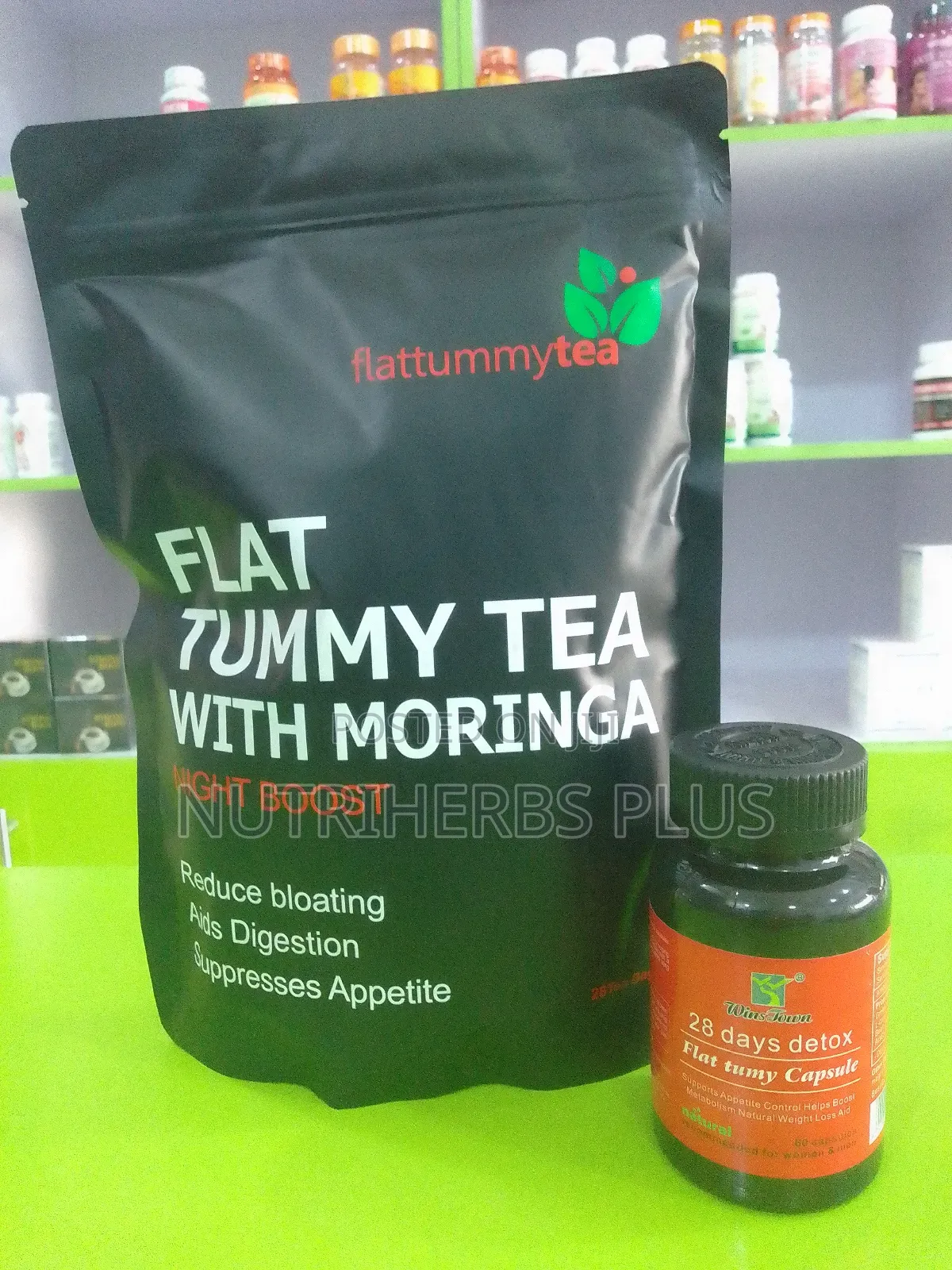 28 Days Flat Tummy Capsules+Flat Tummy Tea With Moringa: Weight Loss