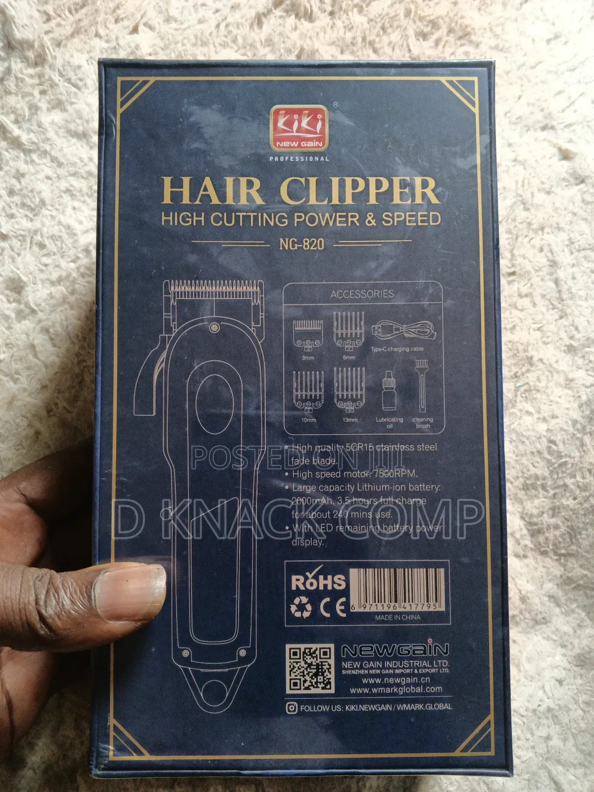 Premium Kiki New Gain Gold Specter Pro Hair Clipper Ng-820