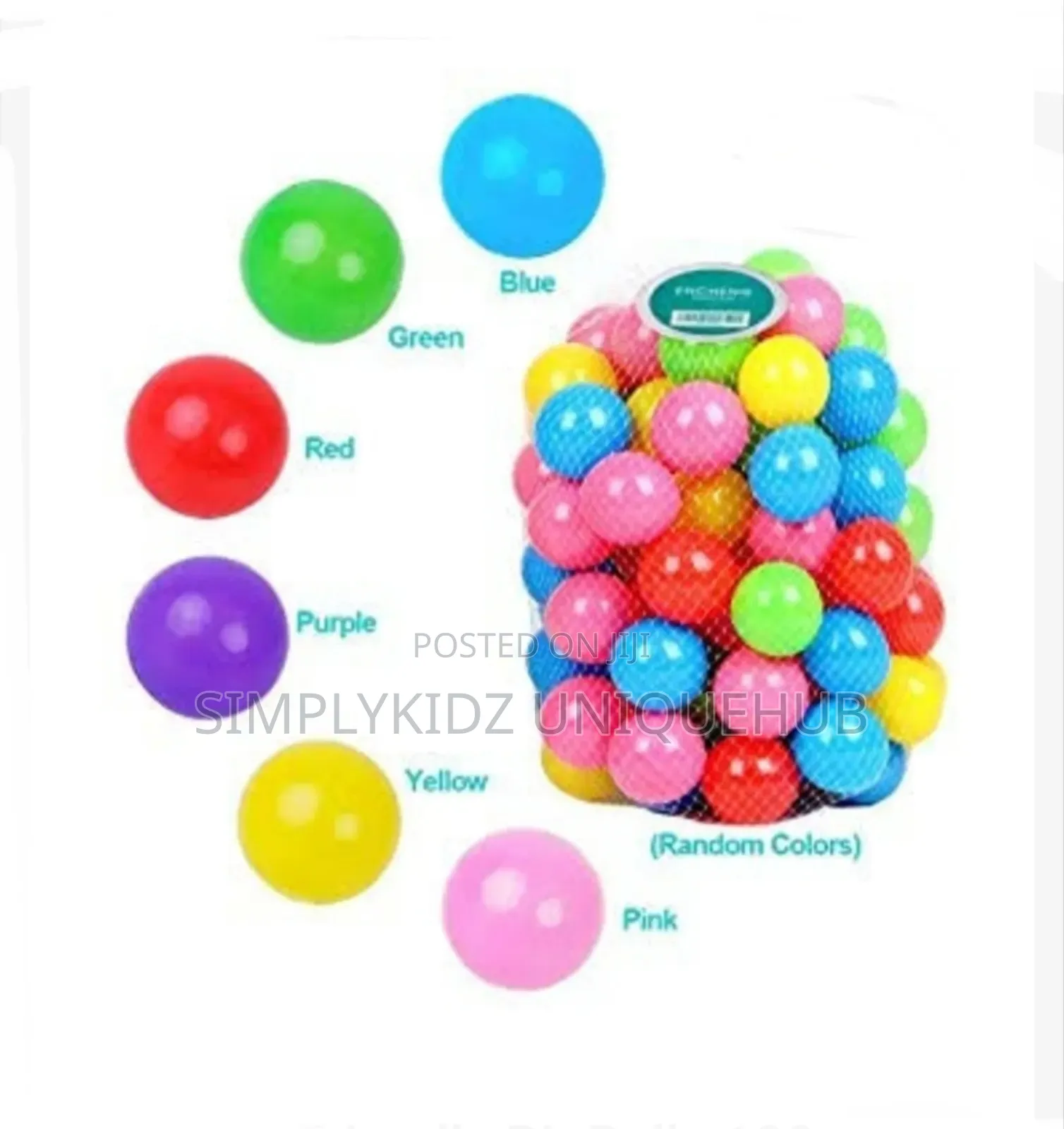 Kids 50pc Soft Balls for Mini Swimming Pool and Indoor Play