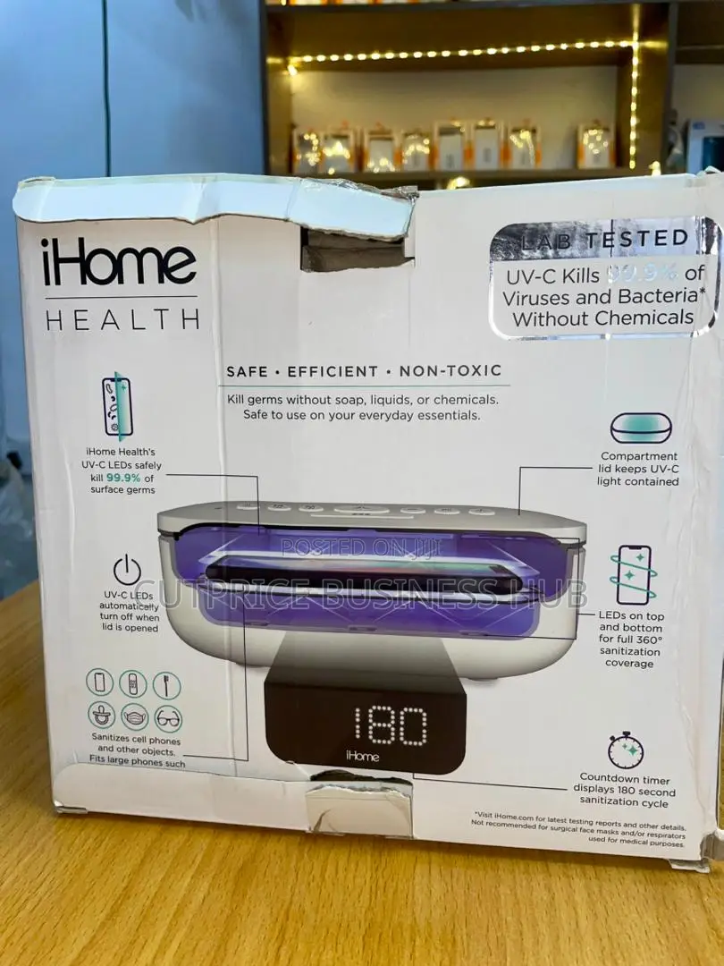 Ihome Poweruvc Pro Uvc Sanitizer With Bluetooth Speaker Usb Charging