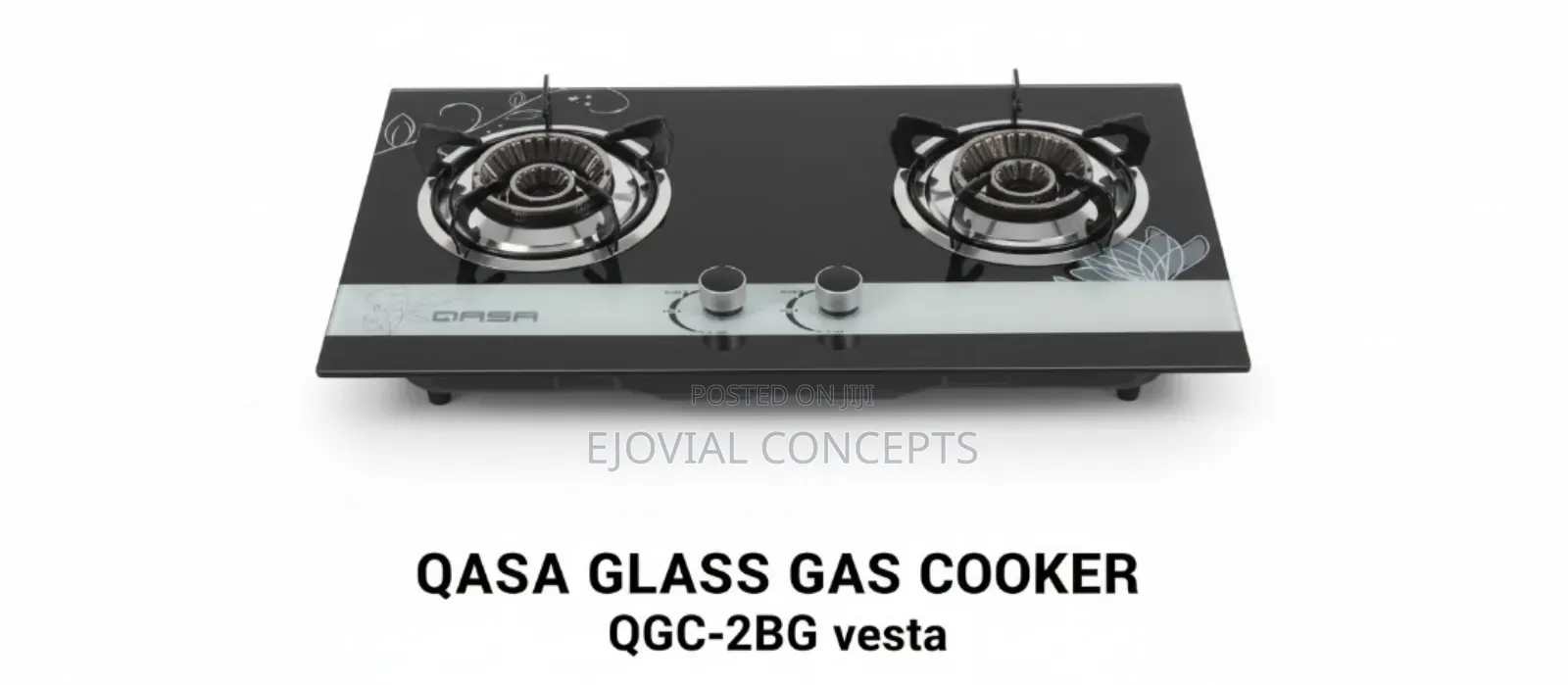 Qasa Built in/Table Top Tempered Glass Gas Cooker QGC-2bg Vesta
