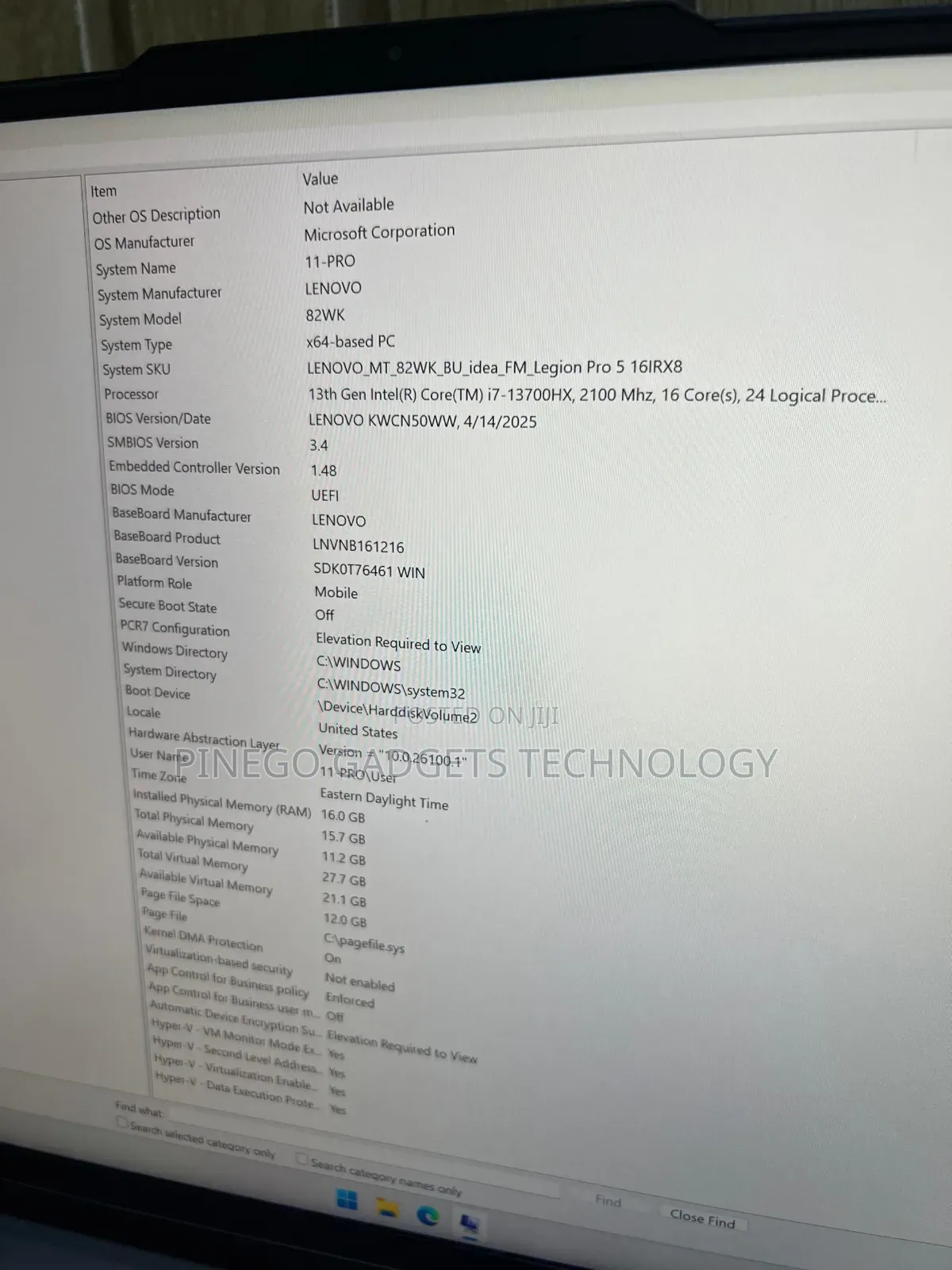Laptop Lenovo Legion 5 16GB Intel Core I7 SSD 1T