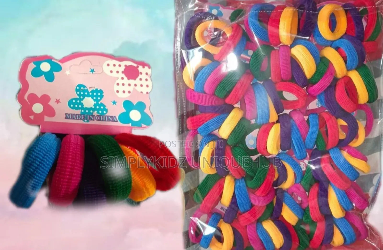Multicolour Elastic Hair Rubber Band (6in1)