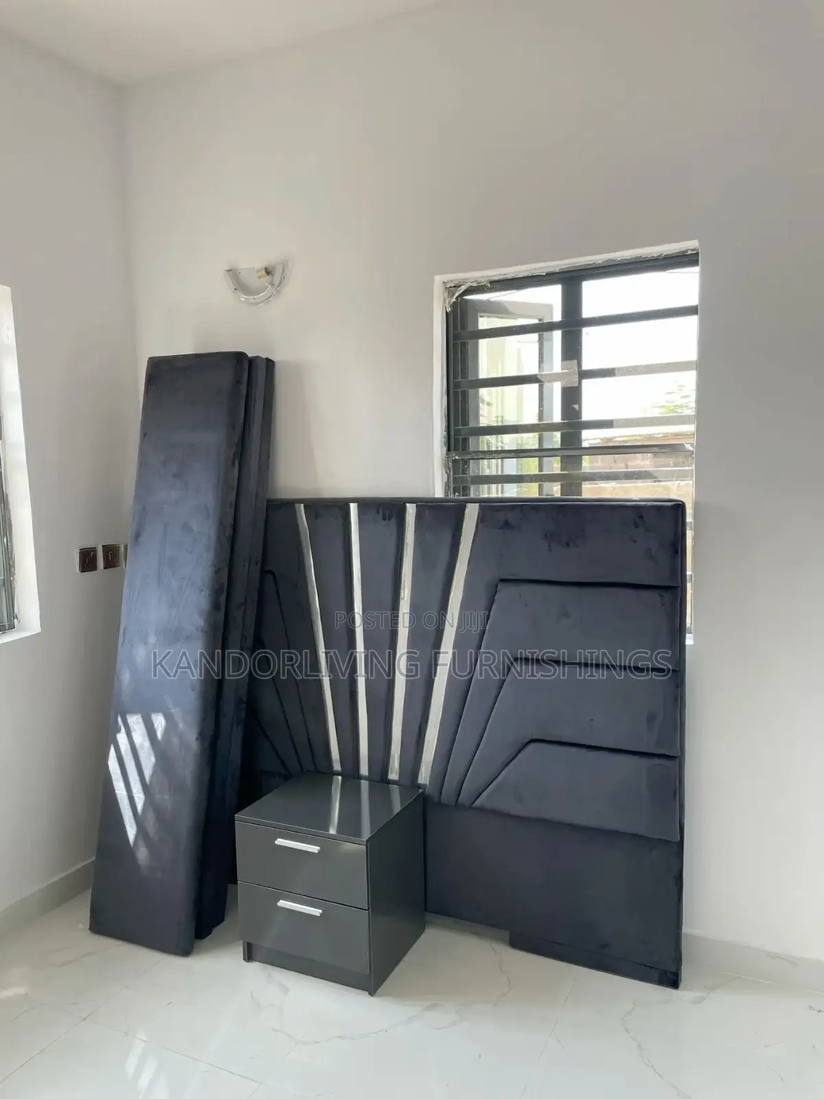 4.5 by 6 Bed Frame in Dark Grey Shade With Free Delivery Around Lagos